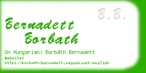 bernadett borbath business card