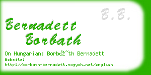 bernadett borbath business card